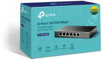 Коммутатор TP-LINK TL-SF1006P 6x1FE/4xPoE+ 67W неуправляемый 250м