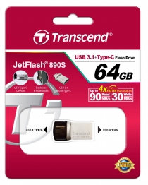 Накопитель Transcend 64GB USB 3.1+Type-C 890 R90/W30MB/s TS64GJF890S