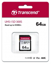 Карта пам'яті Transcend 64GB SDXC C10 UHS-I R95/W45MB/s TS64GSDC300S
