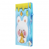 Книга записная YAMMY на резинке, А5, 80 л., ячейка, офсет крем., тв.лам.обл., голубая, KIDS LINE ZiBi ZB.115106