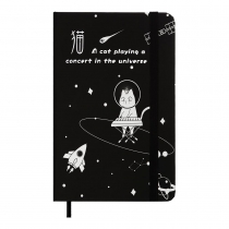 Книжка записная COSMO на резинке, А6, 80 л., клетка., офсет крем., тв.лам.обл., черная, KIDS LINE ZiBi ZB.116102