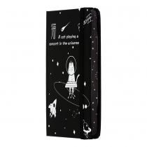 Книжка записная COSMO на резинке, А6, 80 л., клетка., офсет крем., тв.лам.обл., черная, KIDS LINE ZiBi ZB.116102