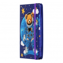 Книга записная BEAR на резинке, А6, 80 л., клетка., офсет крем., тв.лам.обл., синяя, KIDS LINE ZiBi ZB.116103