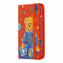 Книга записная BEAR на резинке, А7, 80 л., клетка., офсет крем., тв.лам.обл., оранжевая, KIDS LINE ZiBi ZB.117103
