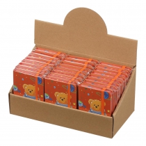 Книга записная BEAR на резинке, А7, 80 л., клетка., офсет крем., тв.лам.обл., оранжевая, KIDS LINE ZiBi ZB.117103