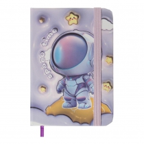 Книжка записна ASTRONAUT на гумці, А7, 80 арк., клітинка., офсет крем., тв.лам.обл., фіолетова, KIDS LINE ZiBi ZB.117104