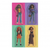 Закладки пластиковые SUPER GIRL с клейким слоем, 40x25 мм, 4 диз. по 20 л. ZiBi ZB.15300