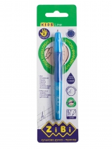Ручка кулькова для правші з гумовим грипом, синій, блістер (1шт.) ZiBi ZB.2000-01-1