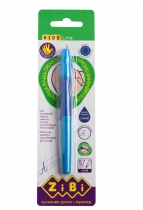 Ручка кулькова для лівші з гумовим грипом, синій, блістер (1шт.) ZiBi ZB.2001-01-1