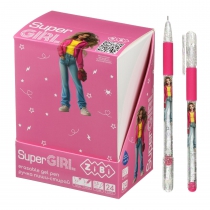 Ручка гелевая пиши-стирай Super Girl с резиновым гриппом, 0,5 мм, синяя, KIDS Line ZiBi ZB.2239