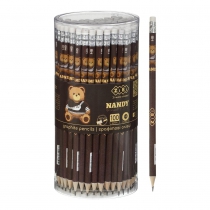 Олівець графітовий HB, BEAR TOY, з гумкою, туба - 100 шт, KIDS Line ZiBi ZB.2322