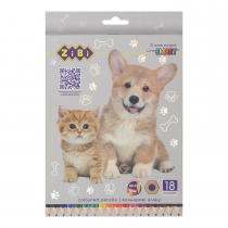 Олівці кольорові, 18кол., СОБАКИ ТА КОТИ, шестигранний, SMART Line ZiBi ZB.2428
