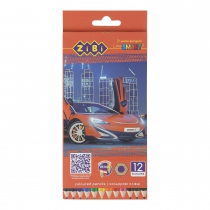 Олівці кольорові, 12кол., МАШИНКА, шестигранний, SMART Line ZiBi ZB.2446