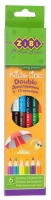 Кольорові олівці, 6 кольорів, DOUBLE ZiBi