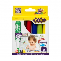 Фломастери, 6 кол., SUPERWASHABLE, SUPER JUMBO, BABY Line ZiBi ZB.2816