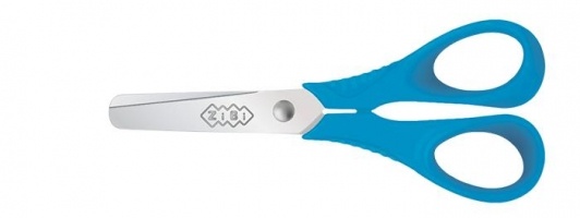 Ножницы детские 130 мм с пластиковыми 3D-ручками, синие ZiBi