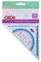 Косинець 2 в 1,140мм, 90°/45°, з блакитною смужкою, блістер, KIDS Line ZiBi ZB.5623-14 Косинець 2 в 1,140мм, 90°/45°, з блакитною смужкою, блістер, KIDS Line ZiBi ZB.5623-14