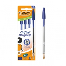 Ручка "Cristal", синя, 0.4 мм, 4шт в пакуванні BIC bc516332