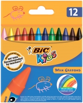 Мелки восковые "Kids Wax Crayons", 12 шт BIC bc927829