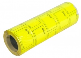 Цінник прямокут. кольор.(D) 36*28, жовтий, для ручного наклеювання (166шт; 6м) Україна
