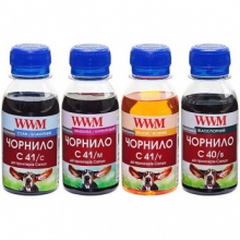 Комплект чорнила WWM C40/41 B/C/M/Y для Canon 4х100г (C40/41SET-2) водорозчинне w_C40/41SET-2
