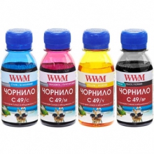Комплект чернил WWM C49 BP/C/M/Y для Canon 4х100г (C49SET4-2) пигментные/водорастворимые w_C49SET4-2