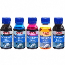 Комплект чернил WWM E26 BP/PB/C/M/Y для Epson 5х100г (E26SET5-2) пигментные/водорастворимые w_E26SET5-2