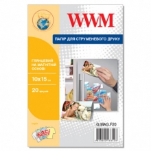 МаГнитная Фотобумага на МаГнитной Основе глянцевая 10х15см, 20л WWM (G.MAG.F20) w_G.MAG.F20