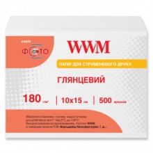 Фотопапір WWM глянцевий 180Г/м кв, 10х15см, 500л (G180.F500) w_G180.F500