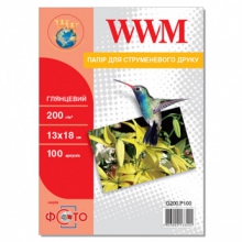 Фотобумага WWM глянцевая 200Г/м кв, 13х18см, 100л (G200.P100) w_G200.P100