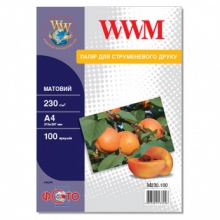 Фотобумага WWM матовая 230Г/м кв, А4, 100л (M230.100) w_M230.100