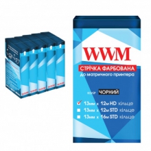 Стрічка фарбуюча WWM 13мм х 12м HD кільце Refill Black (R13.12H5) 5шт w_R13.12H5
