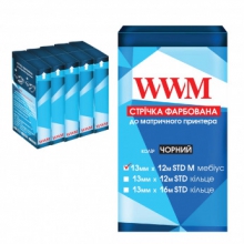 Стрічка фарбуюча WWM 13мм х 12м STD лівий Refill Black (R13.12SM5) 5шт w_R13.12SM5
