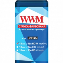 Стрічка фарбуюча WWM 13мм х 16м HD лівий Black ( R13.16HM) w_R13.16HM