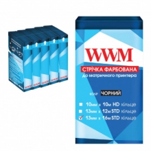 Лента красящая WWM 13мм х 16м STD кольцо Refill Black (R13.16S5) 5шт w_R13.16S5