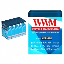 Лента красящая WWM 13мм х 3.5м STD левый Refill Black (R13.3.5SM5) 5шт w_R13.3.5SM5