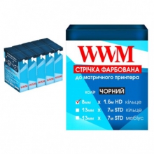 Лента красящая 8мм х 1.6м HD кольцо Refill Black (R8.1.6H5) 5шт w_R8.1.6H5