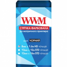 Лента красящая WWM 8мм х 1.6м HD кольцо Refill Black (R8.1.6H) w_R8.1.6H