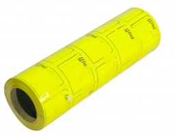 Цінник прямокут. кольор.(F) 36*29, жовтий, для ручного приклеювання (166шт, 6м) Україна