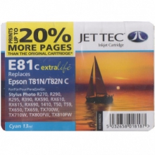 Картридж JetTec для Epson Stylus Photo R270/T50/TX650 аналог C13T08224A10/C13T11224A10 Cyan (110E008202) w_110E008202