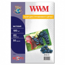 Фотопапір WWM матовий 180Г/м кв, А4, 50л (M180.50) w_M180.50