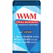 Лента красящая WWM 13мм х 12м HD левый Refill Black (R13.12HM) w_R13.12HM