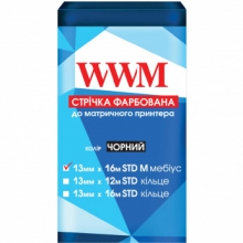 Стрічка фарбуюча WWM 13мм х 16м STD лівий Refill Black (R13.16SM) w_R13.16SM