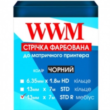 Лента красящая WWM 13мм х 7м STD правый Refill Black (R13.7SR) w_R13.7SR