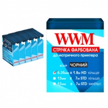 Стрічка фарбуюча WWM 6.35 мм х 1.8 м HD кільце Refill Black (R6.1.8H5) 5шт w_R6.1.8H5
